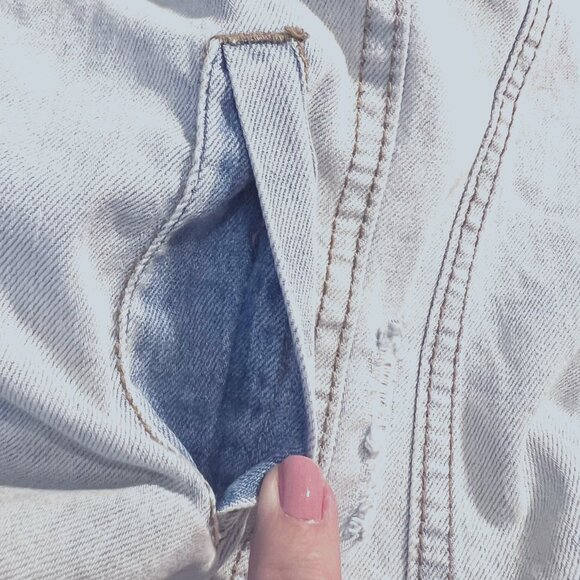 Mudd Y2K Stone Washed Distressed Denim/Jean Long Sleeve Jacket-Medium-Button Up - Picture 11 of 16